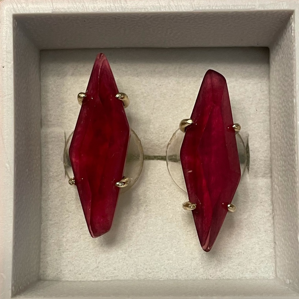 Kendra Scott Berry Red Stud Statement Earrings
